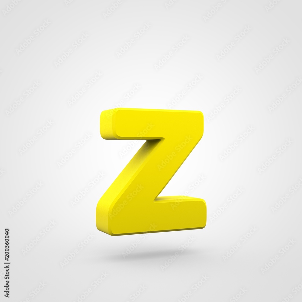 Plastic yellow letter Z lowercase isolated on white background. Plastic yellow letter Z lowercase isolated on white background.
