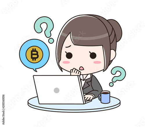 ビットコインについて悩む女性