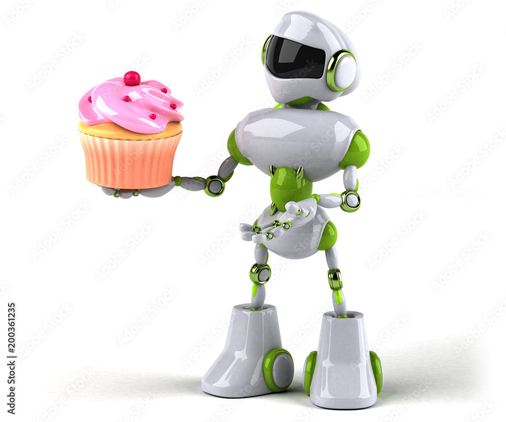 Green robot - 3D Illustration