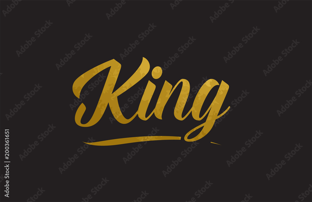 King gold word text illustration typography