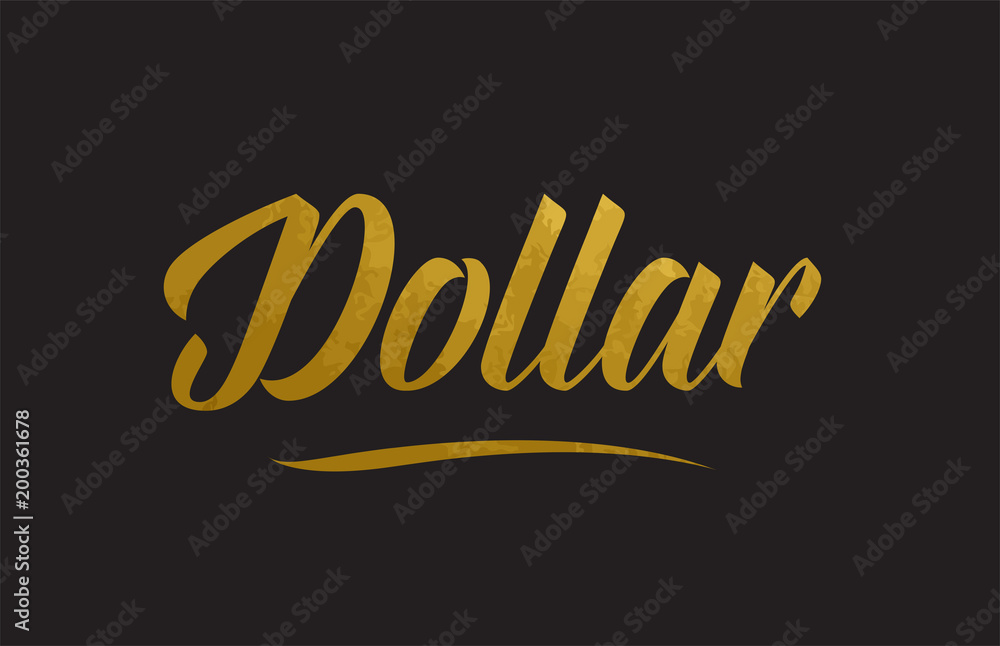 Dollar gold word text illustration typography