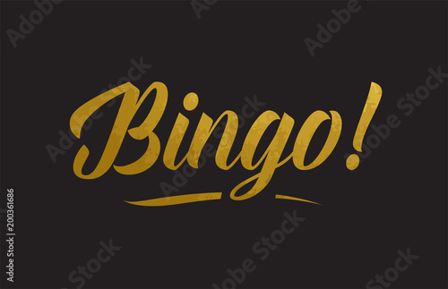 Bingo gold word text illustration typography