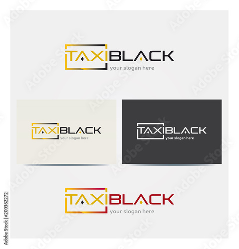 Logo Taxi Van Multicolore Icone Carte de Visite et Charte Graphique Entreprise 