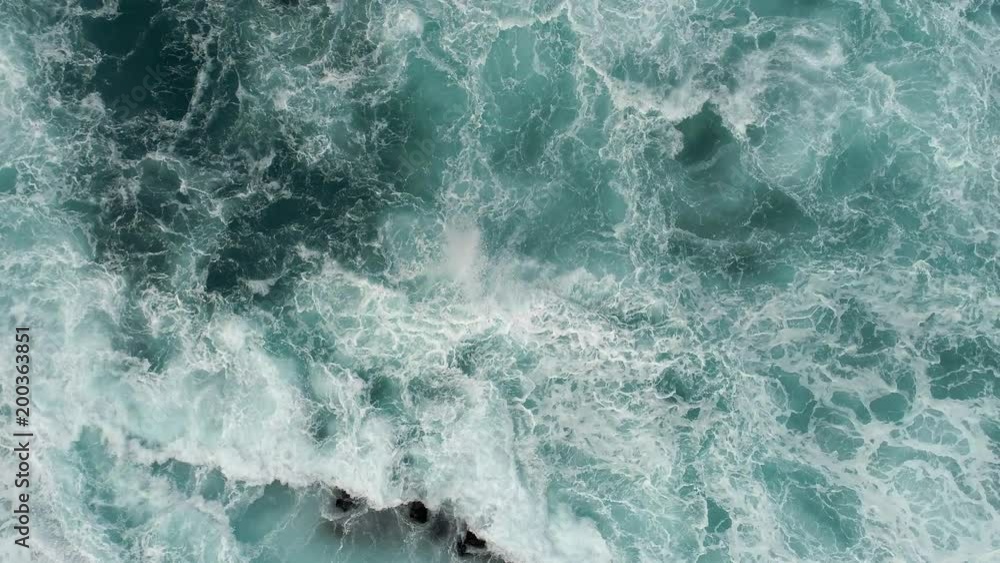  sea surf. Aerial top down view. 
