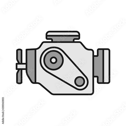 Car engine color icon