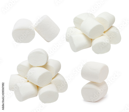 Marshmallows set isolated on white background