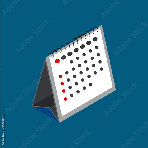 Isometric calendar. Vector