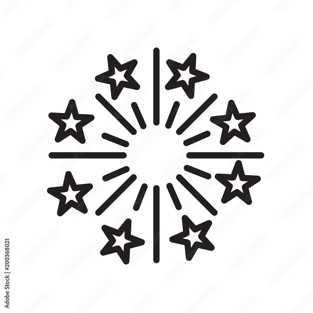 Fireworks icon isolated on white background Fireworks icon isolated on white background