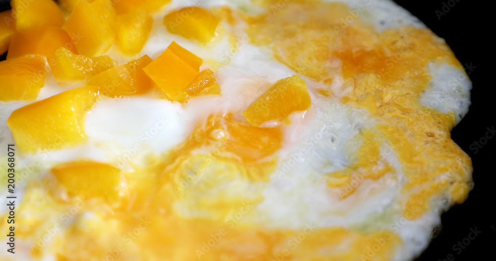 Cooking fried eggs in a frying pan Cooking fried eggs in a frying pan
