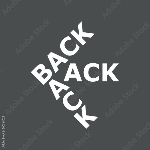 Tipografia BACK como flecha en color blanco