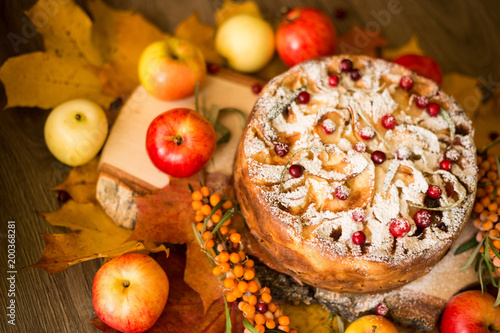 Round apple cake