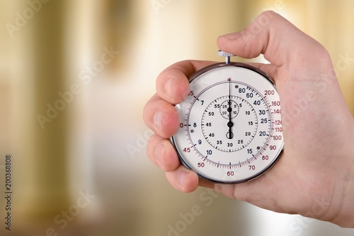Close-up Stopwatch in Human Hand