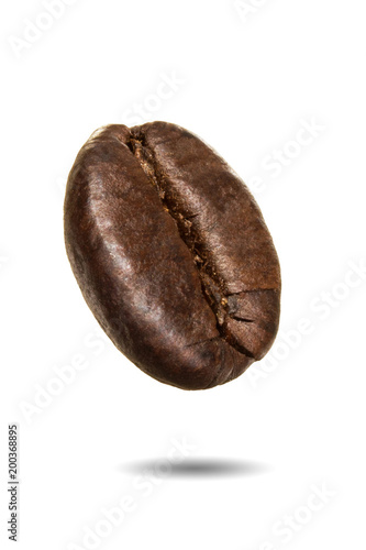 roasted coffee beans on white background clipping path