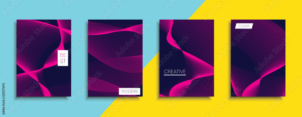 Vector cover designs. Future Poster template. Smartphone modern background set.