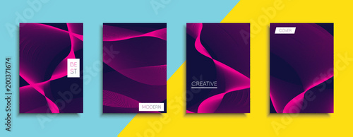Obraz na płótnie Vector cover designs. Future Poster template. Smartphone modern background set. w salonie