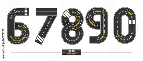 Numbers Road in a set 67890