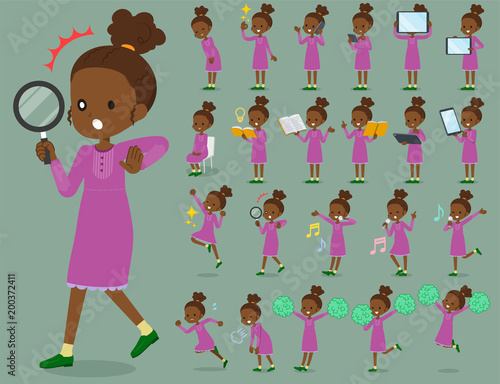 flat type perm hair girl black_2