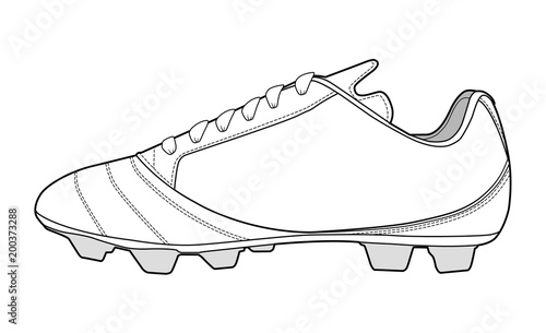 Football Shoes fashion flat technical drawing template