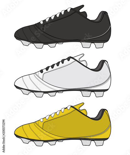 Football Shoes fashion flat technical drawing template