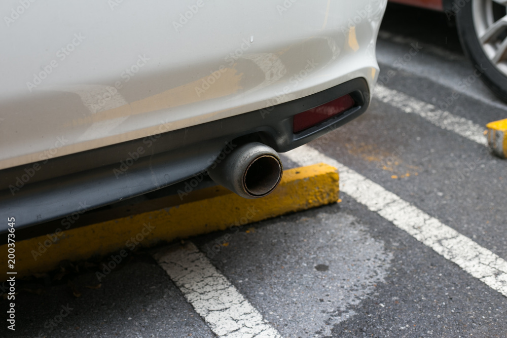 Car's exhaust pipe detail
