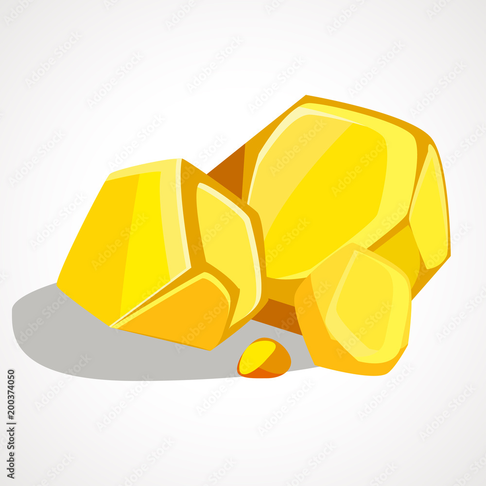 Cartoon gold stacked pile Stock Vector | Adobe Stock