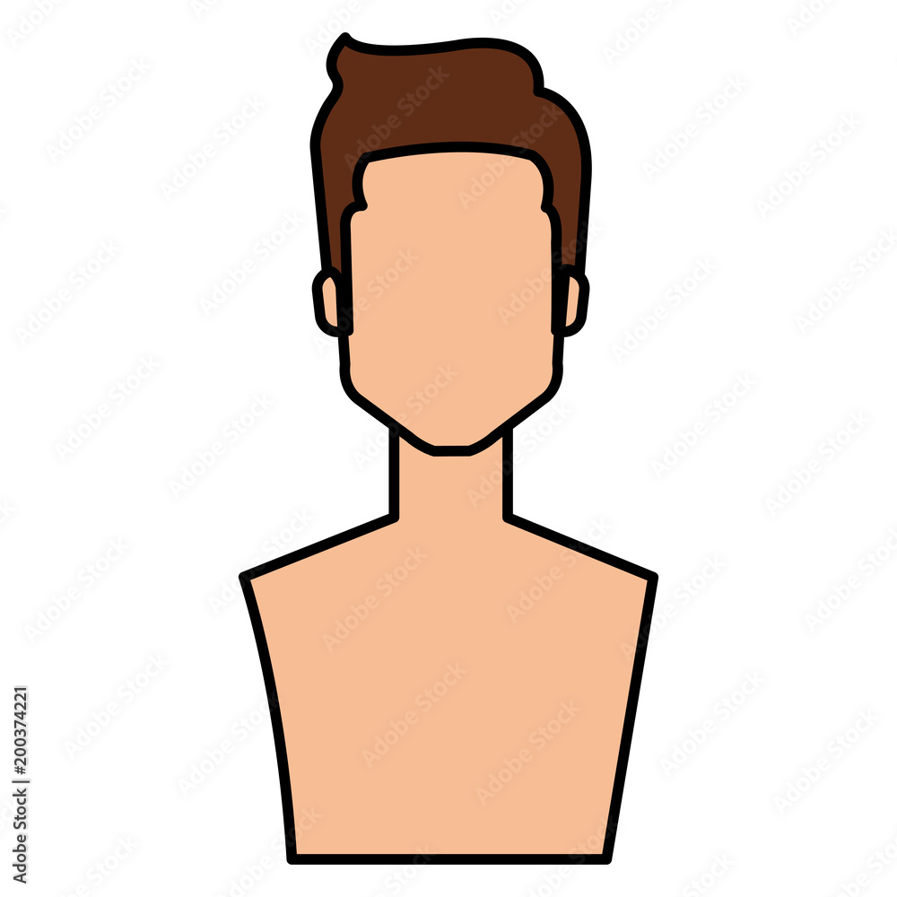 young man shirtless avatar character vector illustration design young man shirtless avatar character vector illustration design