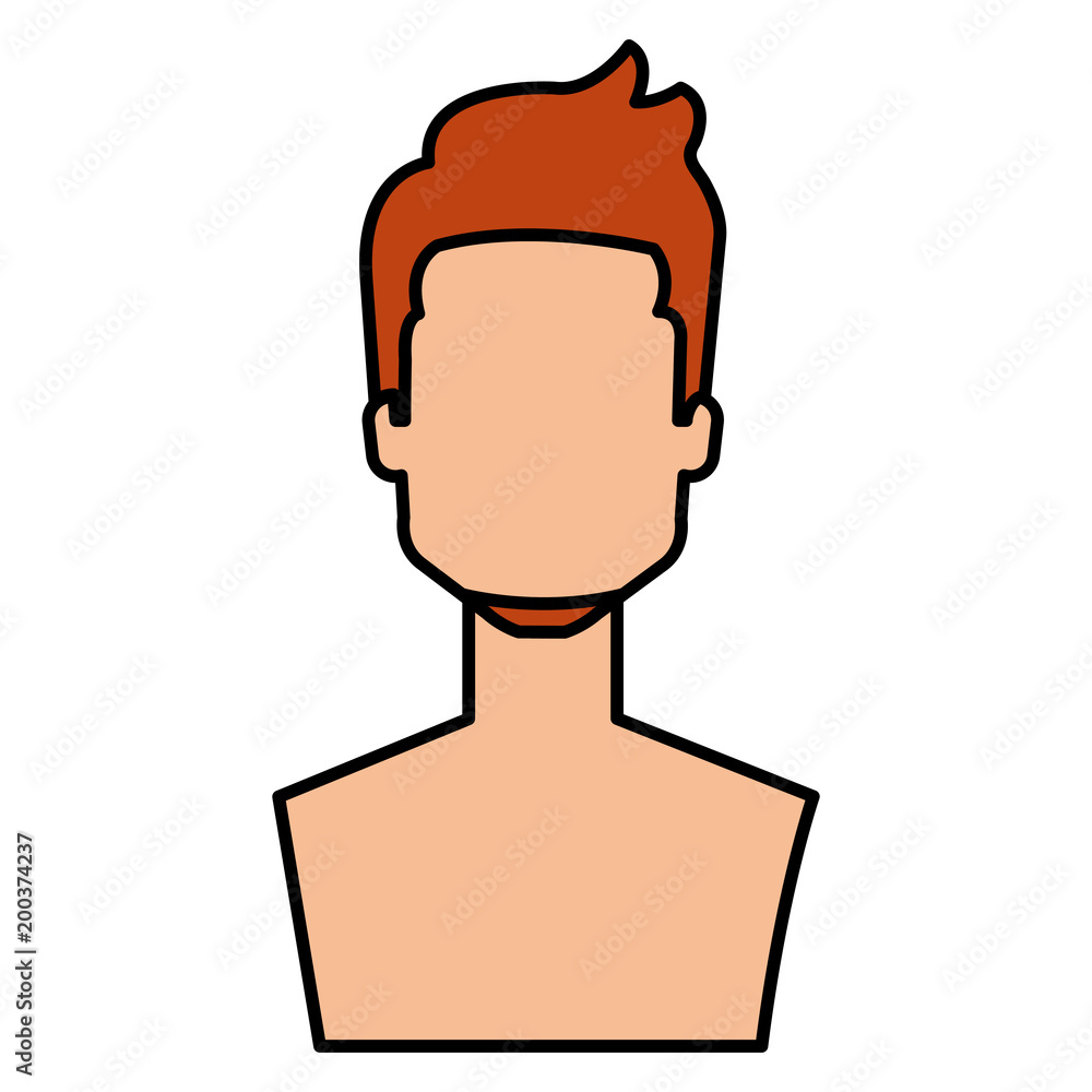 young man with beard shirtless avatar character vector illustration design young man with beard shirtless avatar character vector illustration design