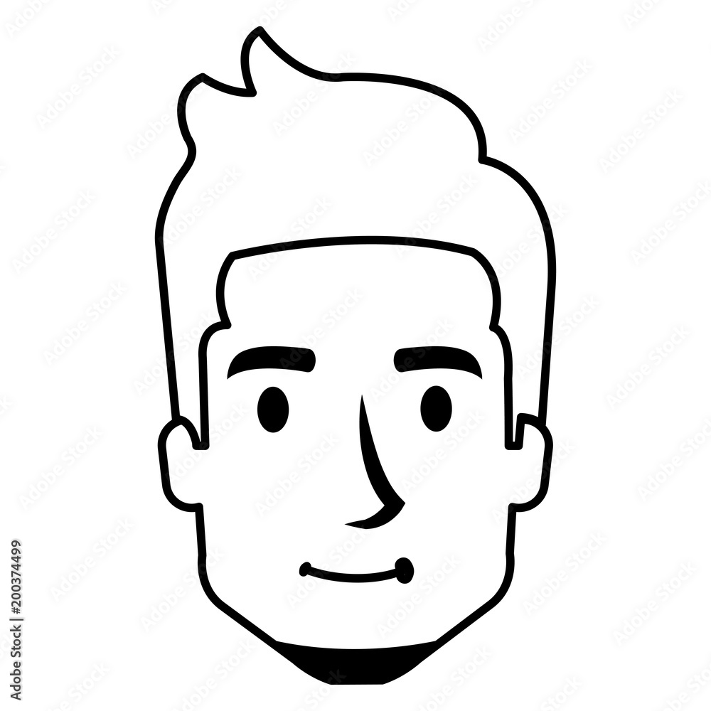 young man head avatar character vector illustration design young man head avatar character vector illustration design