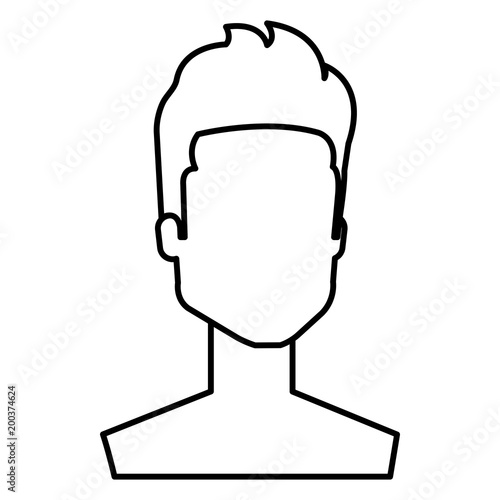 young man shirtless avatar character vector illustration design