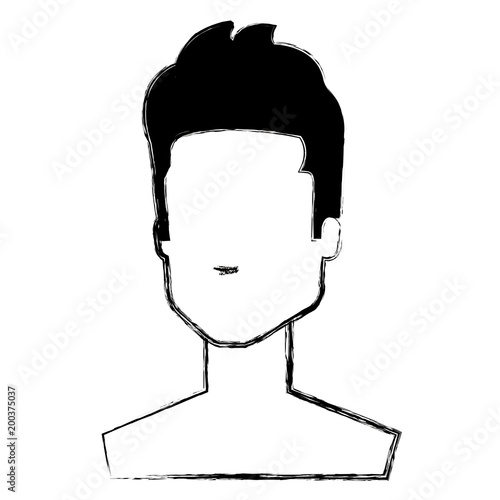 young man shirtless avatar character vector illustration design