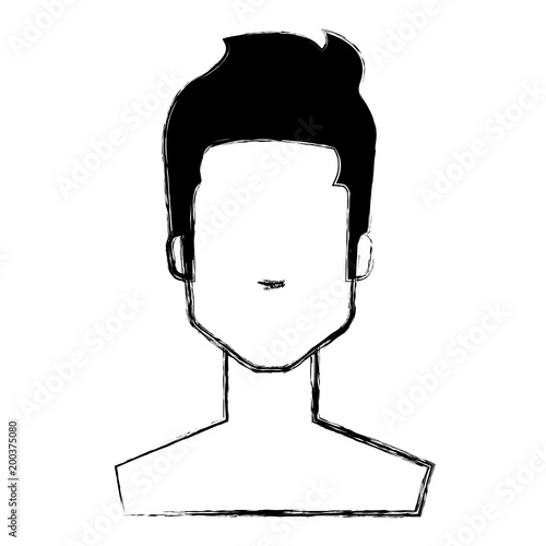 young man shirtless avatar character vector illustration design