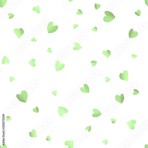 Seamless pattern background with green hearts. Paper Wallpaper vector illustration. Template for Valentines Day.