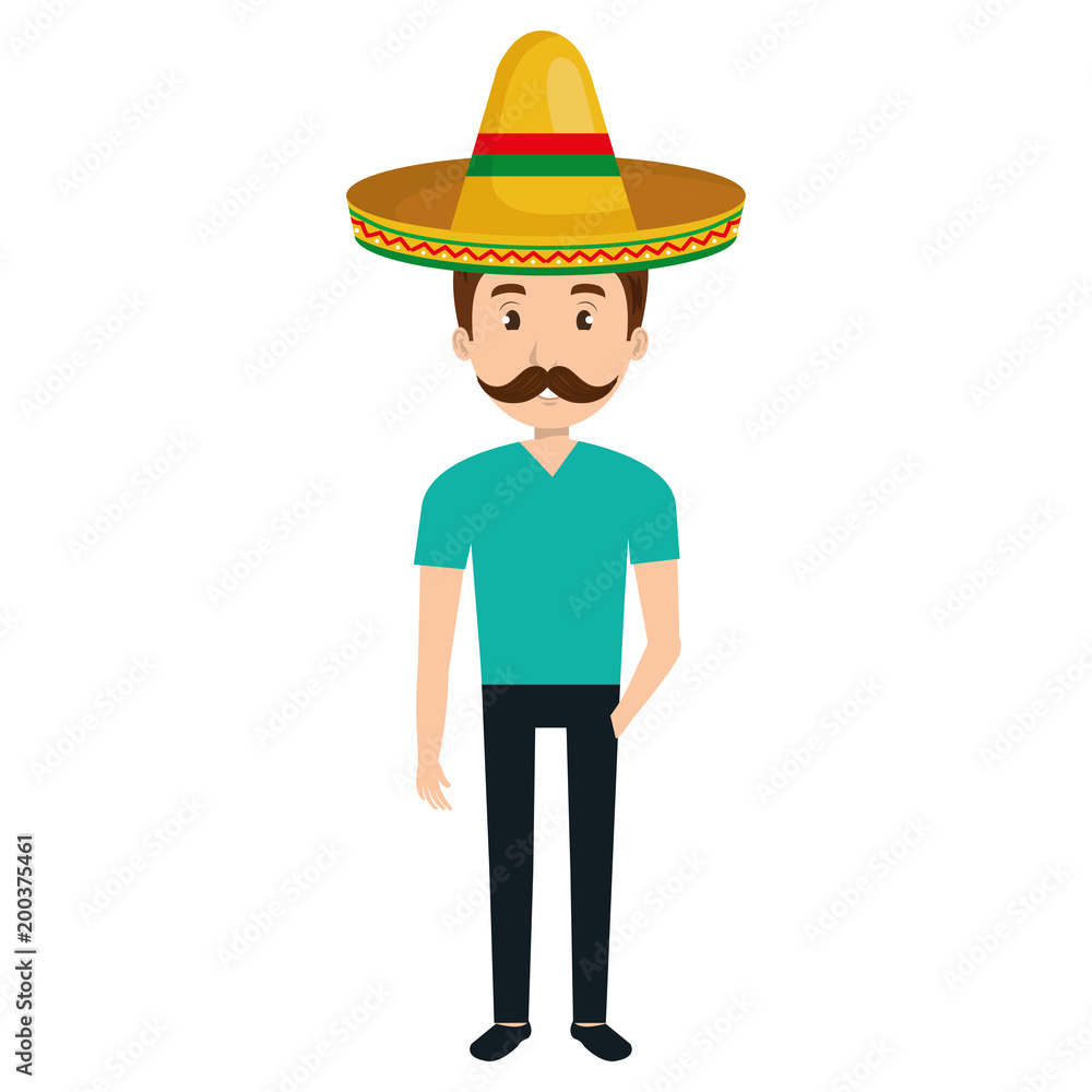 mexican mariachi avatar character vector illustration design