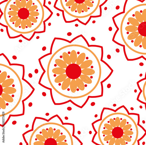 flower ethnicity decorative pattern background vector illustration design