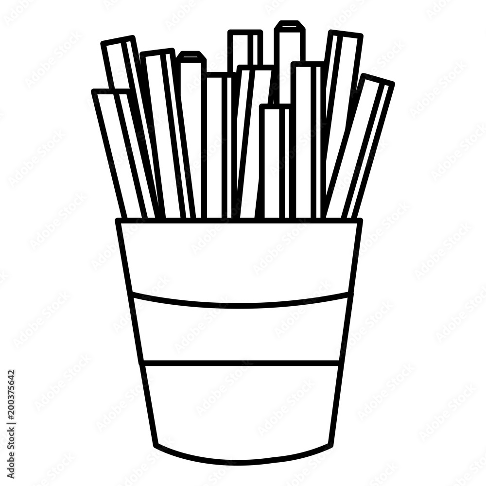 french fries potatoes icon vector illustration design