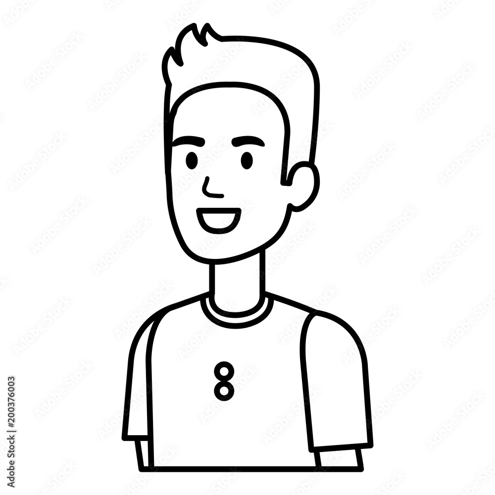 young man avatar character vector illustration design