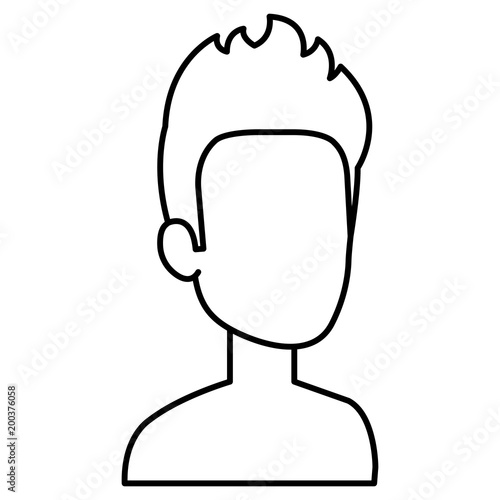 young man shirtless avatar character vector illustration design