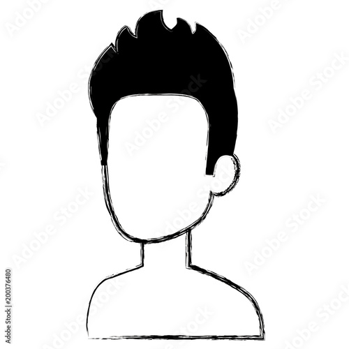young man shirtless avatar character vector illustration design