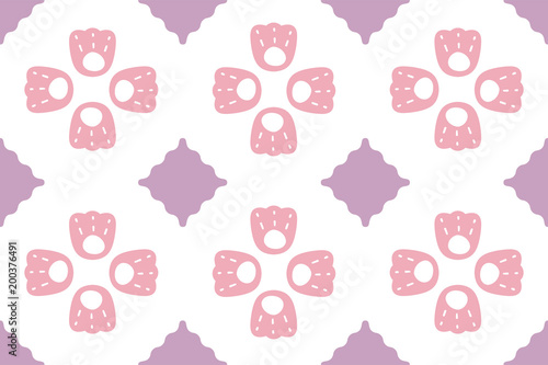 seamless pattern with bluebell, campanula naive style. Flowers stylized on white background