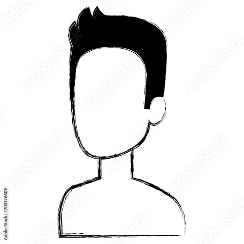 young man shirtless avatar character vector illustration design