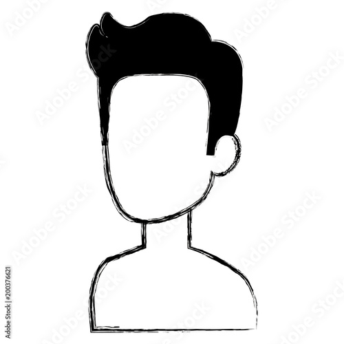 young man shirtless avatar character vector illustration design