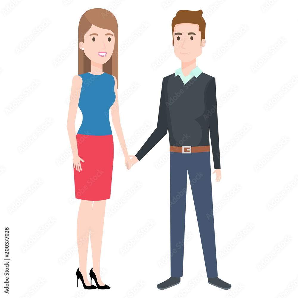 business couple avatars characters vector illustration design business couple avatars characters vector illustration design