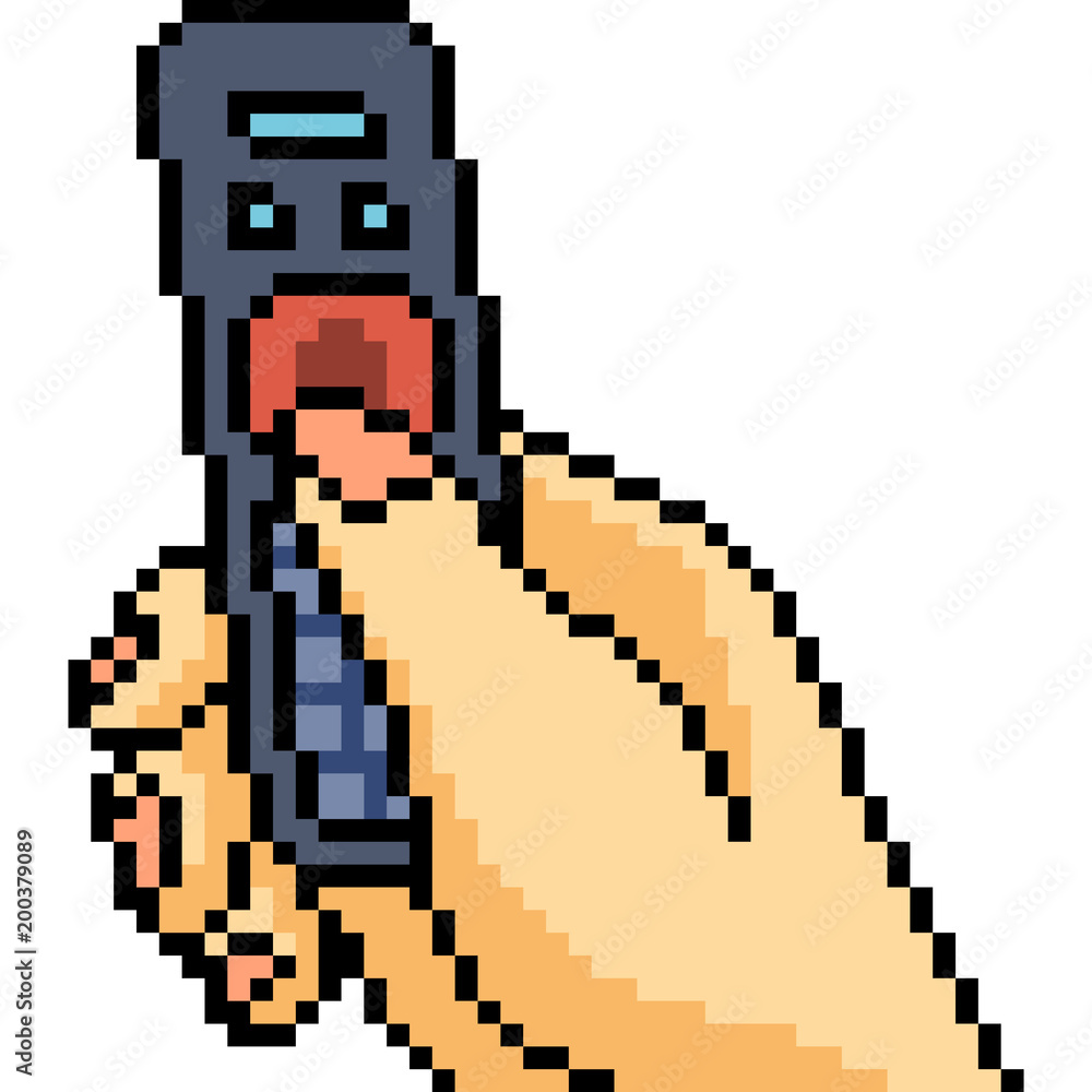 Obraz premium vector pixel art remote control