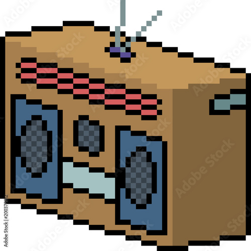 vector pixel art radio