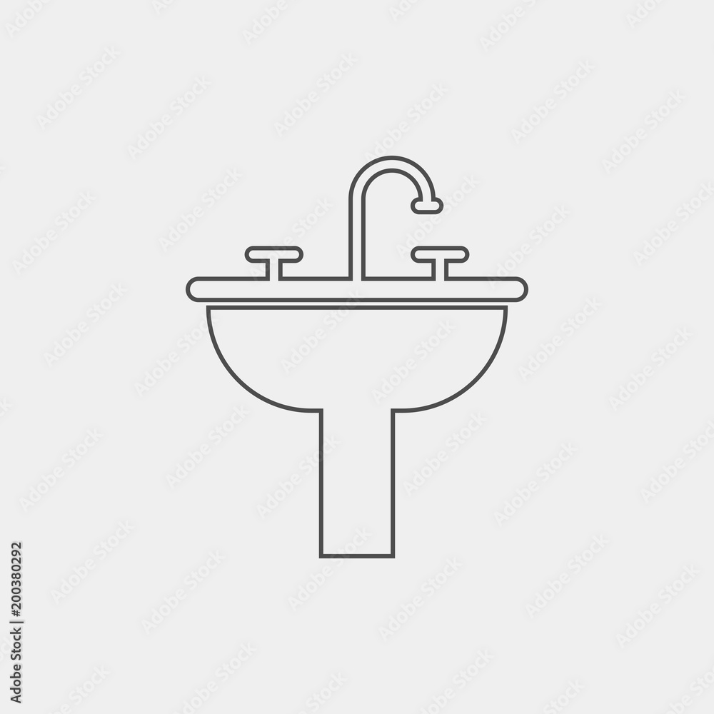 Washbasin flat vector icon Washbasin flat vector icon
