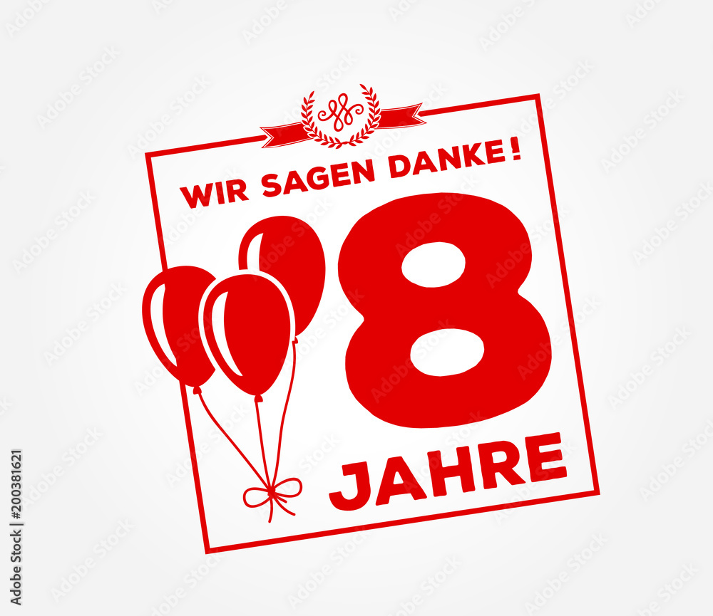 8 jahre wir sagen danke stempel jubiläum vektor Stock Vector Adobe Stock