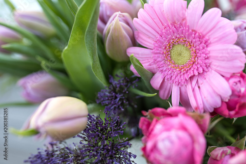 Bouquet of tulips and gerbera