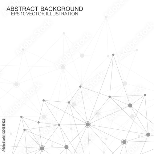 Molecule structure with particles. Scientific medical research. Science and technology backgroud. Molecular concept. Vector illustration.