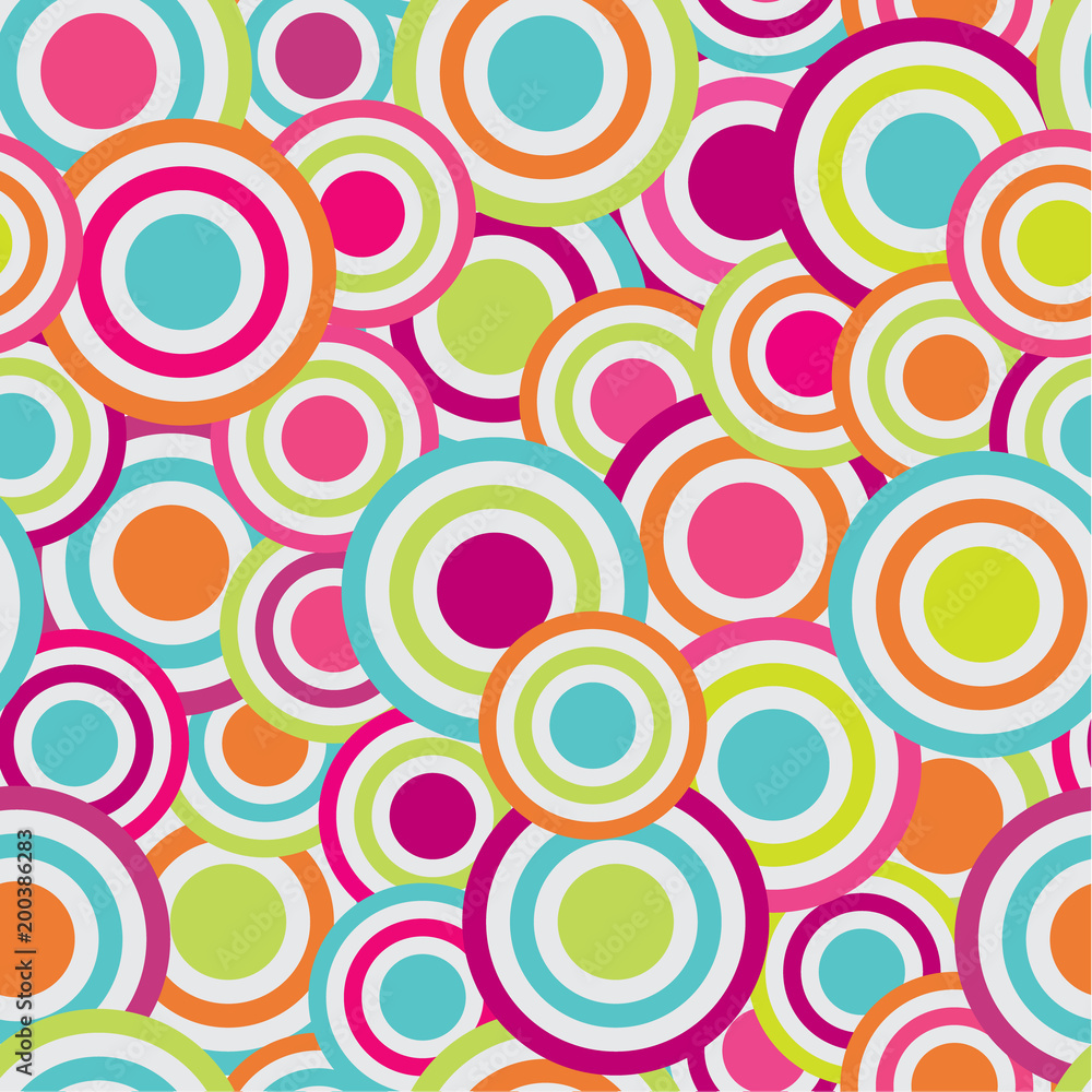 Seamless abstract background with colorful overlapping circles