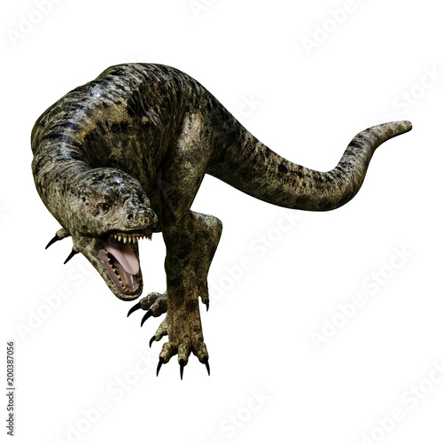 3D Rendering Dinosaur Tyrannosaurus Hatchling on White